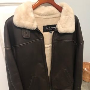 Genuine Leather faux fur lined jacket